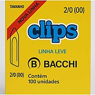 Clips Bacchi 2/0 - Kit 300 Unidades Leve e Resistente - imagem 1