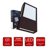Arandela LED Externa Cube 12W 3000K Café – Iluminação Moderna e Resistente - imagem 2