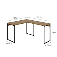 Escrivaninha L Industrial 120x140cm – Design Moderno e Resistente - imagem 2