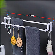 Porta Toalha Duplo com Suporte – Prático e Resistente - imagem 1