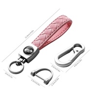 Chaveiro mosquetão, chaveiro universal resistente feito à mão, chaveiros de carro com rotação de 360 graus e anel em D antiperda para homens e mulheres, rosa - imagem 3