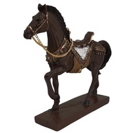Escultura de Cavalo Marchador em Resina com Base - Decoração Elegante e Resistente - imagem 3