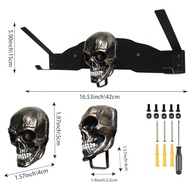 Suporte de Parede Caveira para Capacete de Moto e Jaqueta - Metal Resistente Marrom - imagem 4