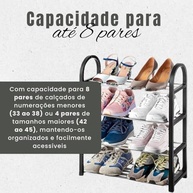 Sapateira Prateleira Organizadora de Sapatos – Estante Compacta e Resistente com Fácil Montagem para Quarto, Closet e Corredor - imagem 3