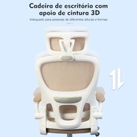 Cadeira de Escritório Ergonômica com Malha Respirável e Suporte Lombar - Design Moderno Amarelo - imagem 5