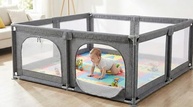 Cercadinho para Bebê 180x150cm com Porta Zíper | Tela Respirável e Base Antiderrapante - imagem 5