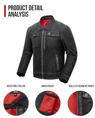 BORLENI Jaqueta jeans de motocicleta respirável refletiva com proteção de armadura CE de malha para homens - imagem 5