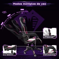 Cadeira Gamer Python Fly Rosa - Design Ergonômico, Tecido Respirável e Apoio de Cabeça Oversized - imagem 5