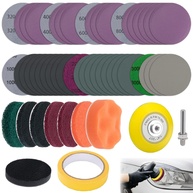 Kit de Restauração de Farol 53 Peças - Disco de Lixamento 7,6cm com Suporte 1/4" - Almofadas e Papel de Lixa para Polimento Automotivo - imagem 1