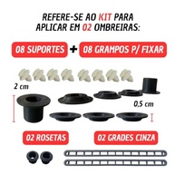 Kit Restauro Presilha Ombreira para Gol Voyage Parati Saveiro GL GLS GTS GTi 87 a 94 Cinza - imagem 4