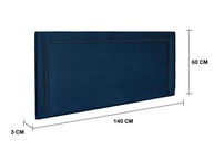 Cabeceira Casal Reta Luxo 140x60 Suede Azul com Tachas Fumê - Modernidade e Sofisticação para seu Quarto - imagem 3