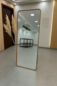 Espelho Retangular com Suporte de Chão em Alumínio 170x70cm - Rose Gold Corpo Inteiro - imagem 1