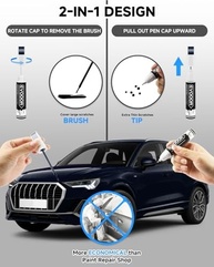 Tinta de Retoque Navarra Blue Metallic (LX5H/2D) para Audi - Caneta 2 em 1 com Microaplicadores - imagem 3