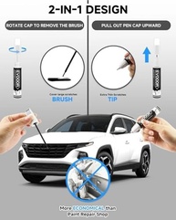 Tinta de Retoque Hyundai 2 em 1: Reparo Rápido para Lascas e Arranhões (Gelo/Quartzo Branco Pérola Tricoat - W8/WW8) - imagem 3
