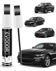 Tinta de Retoque para Ford - Caneta 2 em 1 com Cor Preta Ébano para Reparos Fáceis e Profissionais - imagem 1