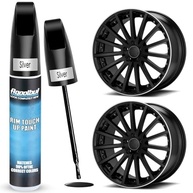 Kit de Reparo de Rodas com Tinta de Retoque de Borda Prateada e Preta - Fácil Aplicação, Secagem Rápida - imagem 2