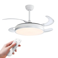 Ventilador de Teto LED com Pás Retráteis 46cm - Controle Remoto e Design Moderno - imagem 1