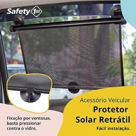 Protetor Solar Retrátil Safety 1st Black: Proteção Solar Inteligente e Prática para seu Carro - imagem 4