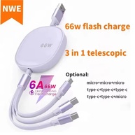 Cabo USB-C Retrátil 3 em 1: Carga Rápida 66W e Praticidade - imagem 2