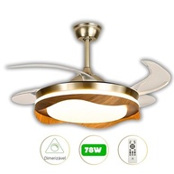Ventilador de Teto Retrátil Woodline Dourado Madeira 78W com LED Multicolor | Controle Remoto | Silencioso | Classe A - imagem 5