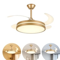 Ventilador de Teto Retrátil Infinity Dourado Disoma 78W – LED Multicolor Dimerizável 3000K/4000K/6500K – Controle Remoto – Ultra Silencioso – INMETRO + ANATEL - imagem 2