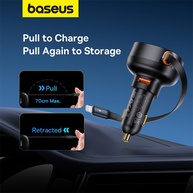 Carregador de Carro Baseus 30W: Rápido e Retrátil! - imagem 2