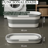 Balde Dobrável Retrátil de Silicone com 4 Rodinhas – Multiuso e Compacto para Lavagem e Limpeza - imagem 3