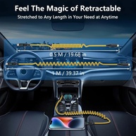 Cabo USB-C Retrátil 100W: Carregamento Turbo + LED - imagem 2