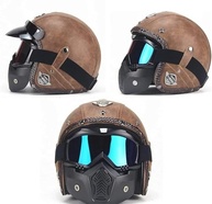 Capacete Vintage Rosto Aberto Masculino - Estilo Retro e Segurança DOT/ECE - imagem 3