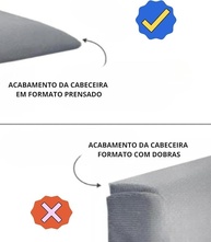 Cabeceira de Cama Box Solteiro 100x45cm Bege Ane - Design Retrô com Tecido Aveludado - imagem 4