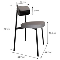 Cadeira Fixa Alloa 50 X 44,7 X 83,8 cm - Design Contemporâneo com Toques Retrô em Aço e Tecido - imagem 4