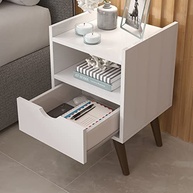 Mesa de Cabeceira Alice Retrô com 1 Gaveta e Nicho – Design Elegante e Funcional em Branco - imagem 4