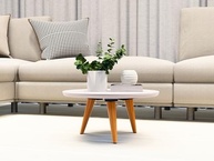 Mesa de Centro Tripe Redonda Retro - Design Elegante com Pés Palito para Sala de Estar - imagem 4
