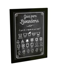 Quadro Decorativo A3 Lavanderia Estilo Retrô - Moldura com Grampos Flexíveis para Fácil Troca de Arte - imagem 1