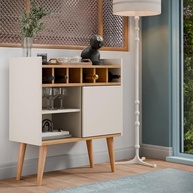 Aparador Florença Cantinho Café - Design Retro com Adega e Prateleiras | Decore sua Sala de Jantar ou Cozinha - imagem 4
