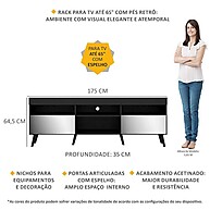 Rack TV 65" Preto: Elegância Retrô! - imagem 2