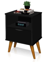 Mesa de Cabeceira Retrô em Madeira Maciça - Design Elegante e Resistente - imagem 1
