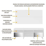 Rack TV 65” Branco + Painel: Estilo Retrô! - imagem 2