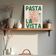 Arte de Parede emoldurada Green Vista - Pôster Retrô Moderno para Cozinha e Sala - imagem 4