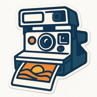 Adesivo Câmera Polaroid Estilo Retrô: Toque Vintage para Seus Objetos! - imagem 1