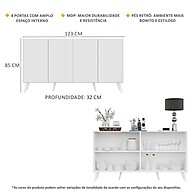 Aparador Buffet 4 Portas Branco com Pés Retrô - imagem 2