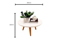 Mesa de Centro Tripe Redonda Retro - Design Elegante com Pés Palito para Sala de Estar - imagem 3