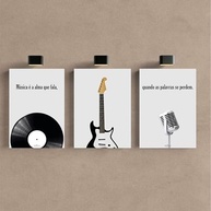 Kit 3 Quadros Decorativos Música Clássica Retro - Estilo Disco Moderno para Ambientes Criativos - imagem 5