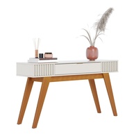 Aparador Riviera Colibri - Design Retrô Off White com Gaveta e Pés em Madeira Maciça - imagem 1
