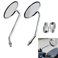 Espelho Retrovisor Redondo 4" Liga de Alumínio para Moto e Scooter - Prata Universal 8mm/10mm - imagem 2