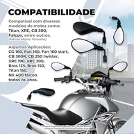 Retrovisor Esportivo Universal Moto 10mm Haste Curta - Mais Visão e Estilo para sua CG 160, XRE 300, Twister e Falcon - imagem 5