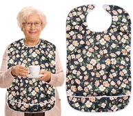 Babadores Adultos Reutilizáveis para Mulheres Idosas e Deficientes Físicos, Babador Adulto à Prova de Água, Multicor, Xadrez, Tamanho 73 x 38 cm - imagem 1