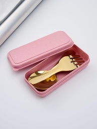Conjunto de Talheres de Viagem Reutilizáveis em Aço Inox com Estojo – Ideal para Acampamento, Piquenique e Escritório - imagem 1