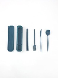 Conjunto de Talheres Reutilizáveis com Estojo - Portátil, Ecológico e Versátil para Viagem e Dia a Dia - imagem 3