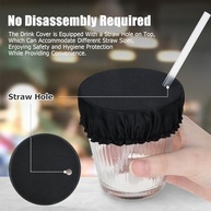 Capas de Bebida Scrunchie com Tampa Reutilizável - Proteção Contra Contaminação em Bares e Festas - imagem 4